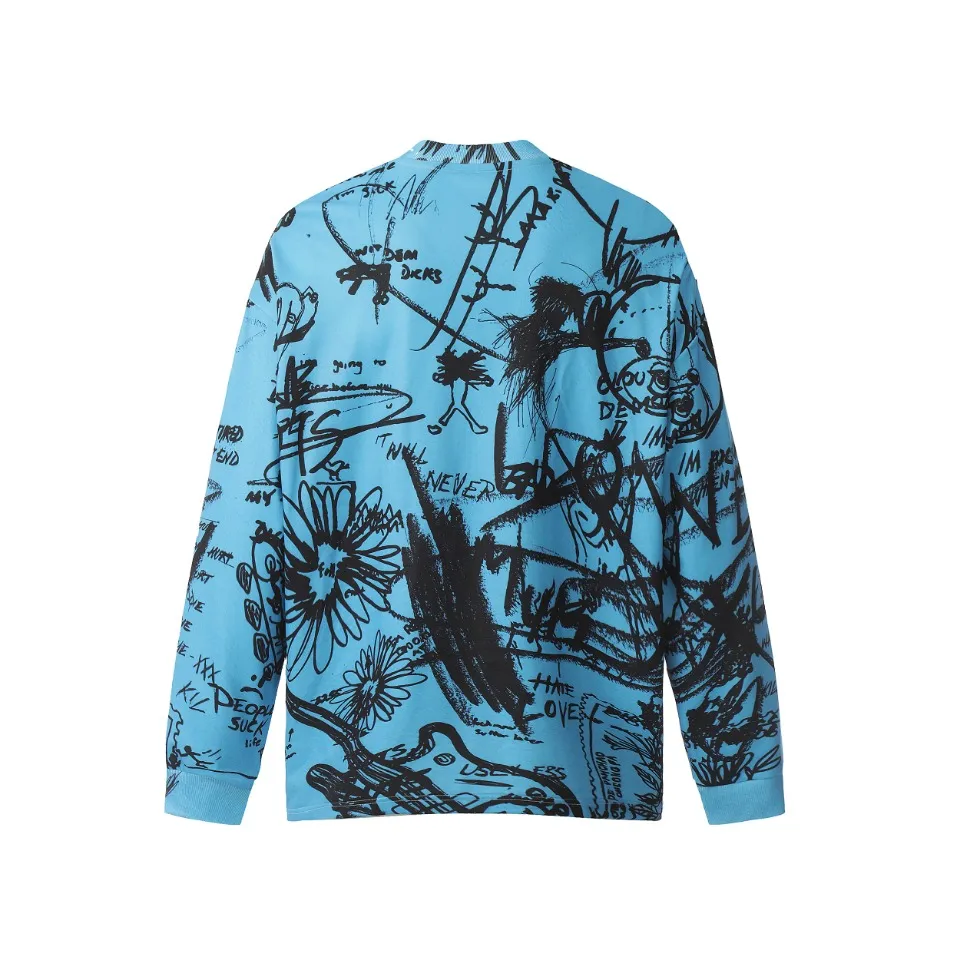 Saint michael tears all-over printed long-sleeved vintage autumn and winter T-shirt Style number: 103 Size: M L XL Wholesale price: 136 Color: Picture color